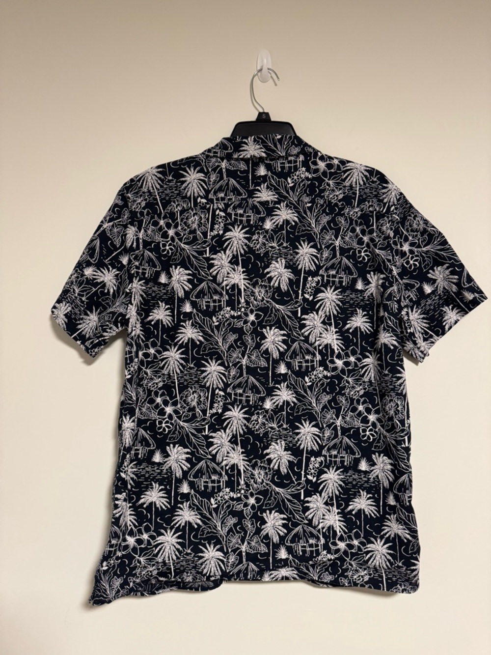 Banana Republic Factory Navy Short-Sleeve Tropical Print Button-Down - Picture 7 of 10